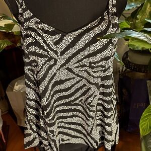 Lands’ End Swimsuit, 2-Piece Black & White, Size 12